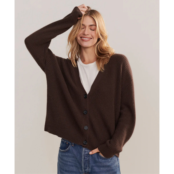 Jenni Kayne Cropped Cashmere Cocoon Cardigan L - Picture 1 of 16